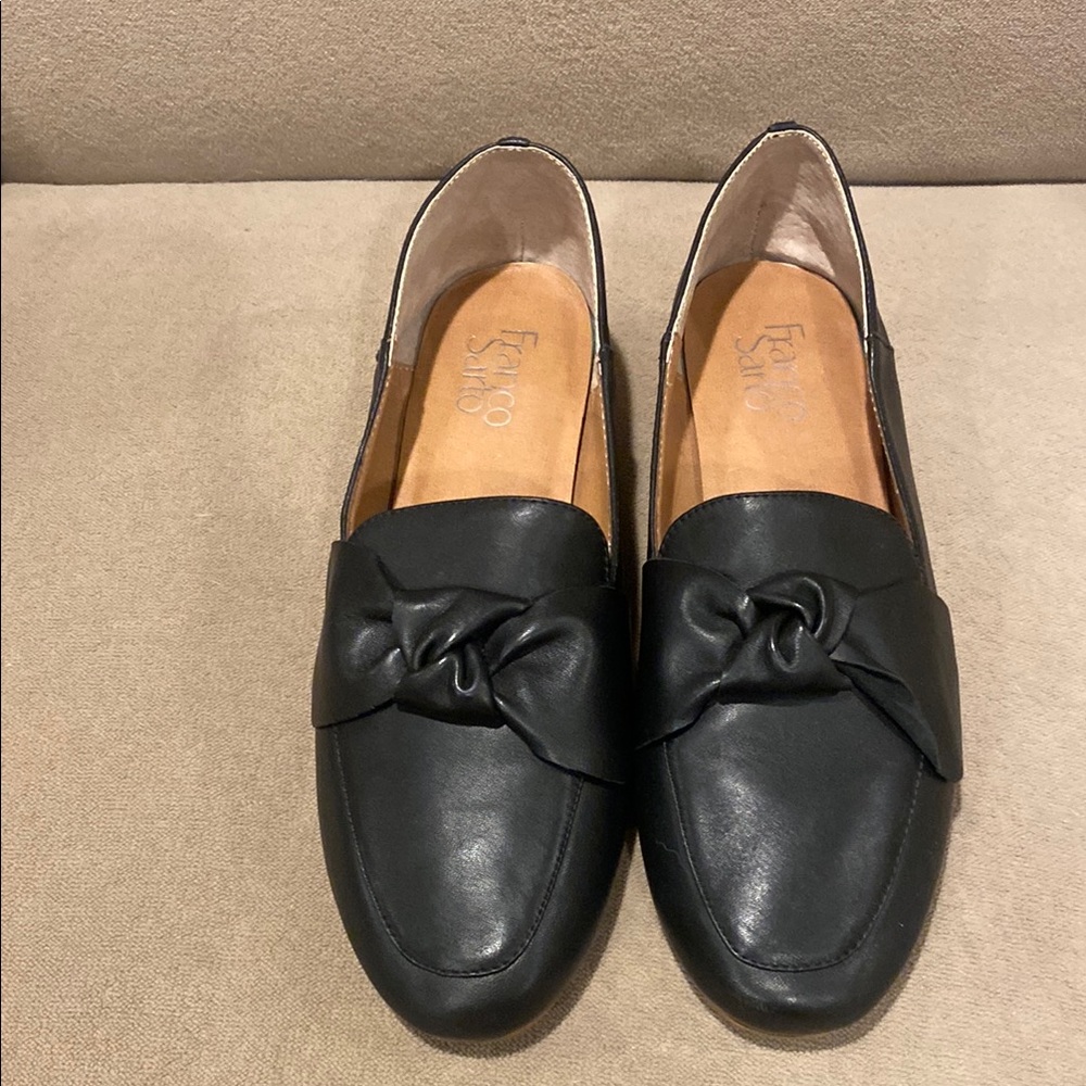 Franco Sarto Black Leather Loafers Flats